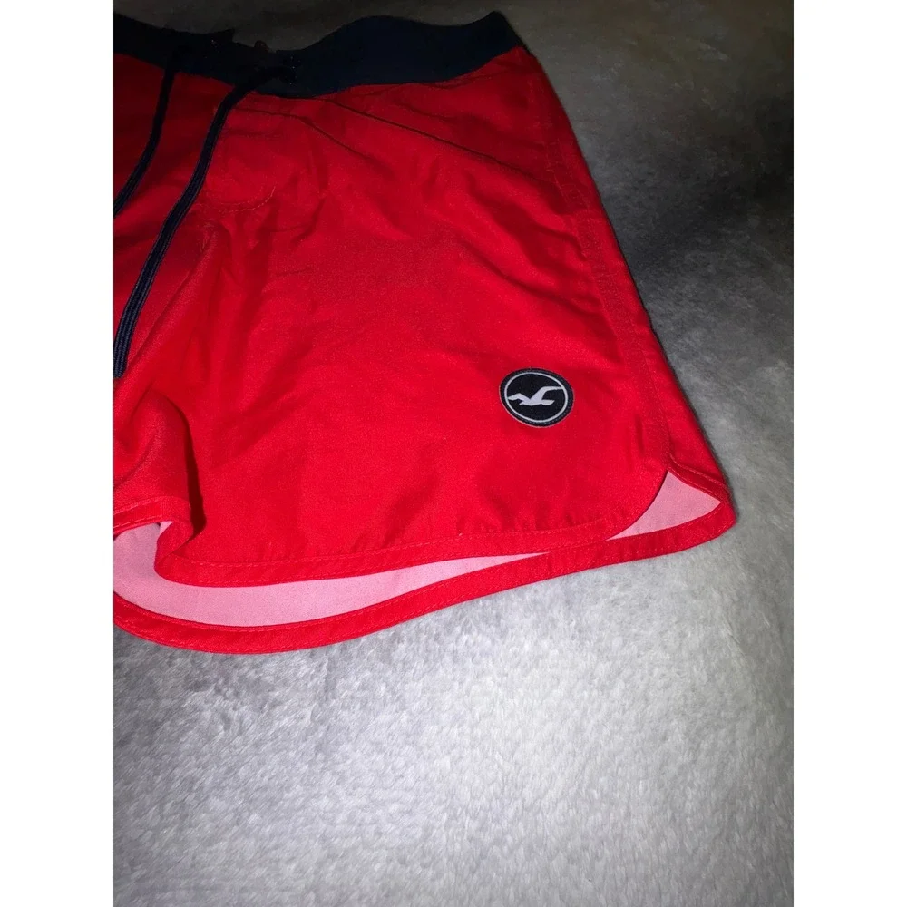 (A2) Hollister Classic Fit Board Shorts Mens 32 Red Navy Swim Trunks NWT